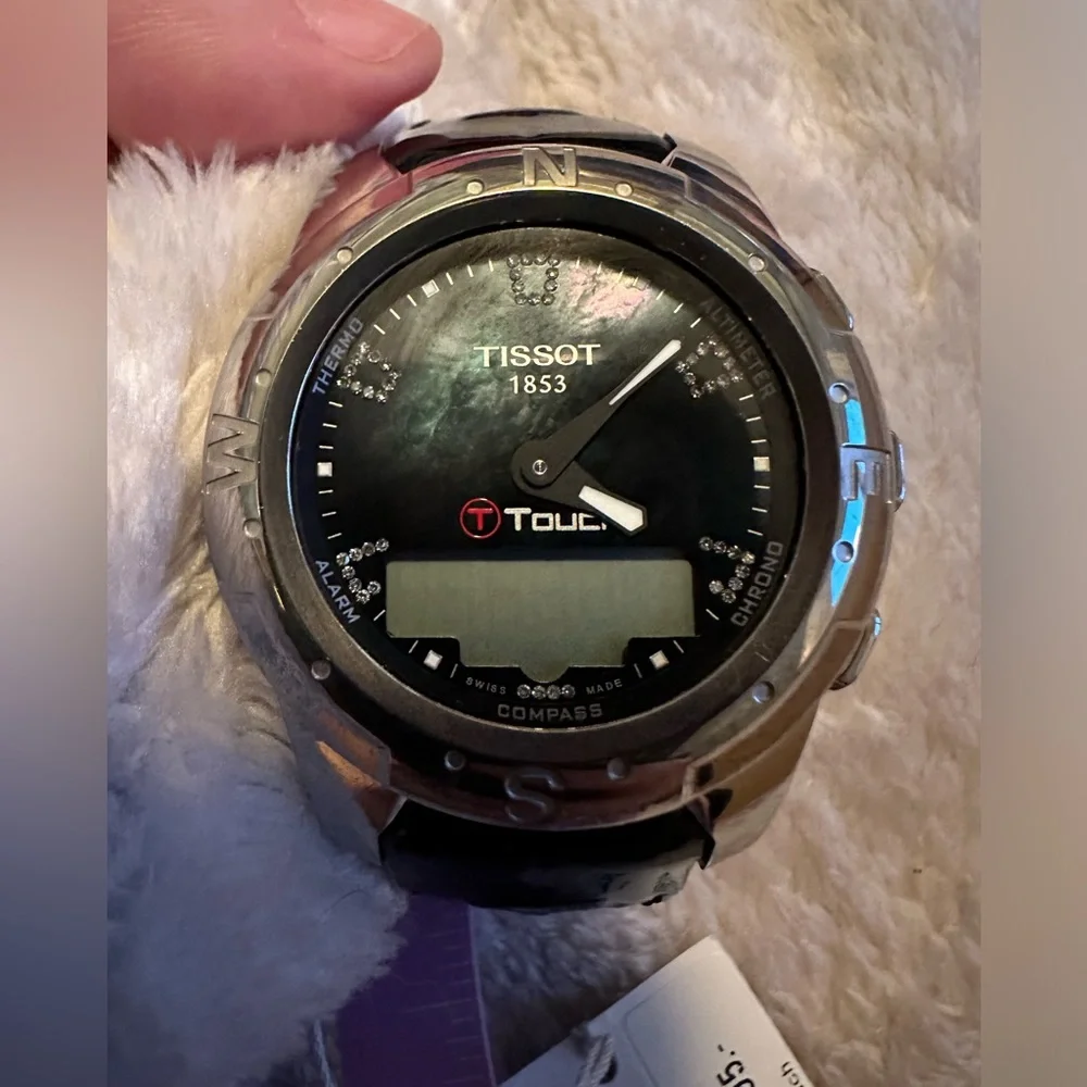 New with tags- Tissot Watch- T-Touch‎ II Titanium with mother of pearl